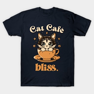 Cat Cafe Bliss - Cats and Coffee T-Shirt